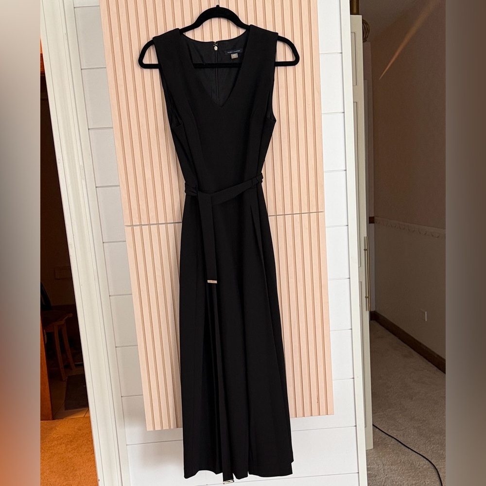 Tommy Hilfiger Black Belted wide leg Pant Suit size 10